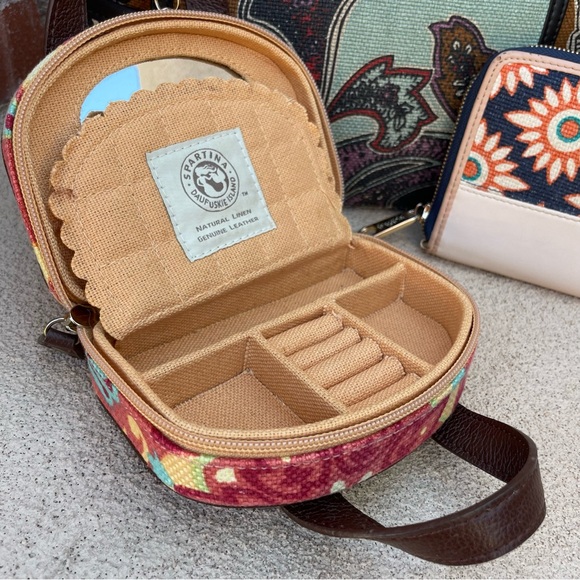 Spartina449 MIXED PATTERN BUNDLE-Simple Zip Linen/Leather Bag/Wallet/Jewelry Box - Picture 10 of 16